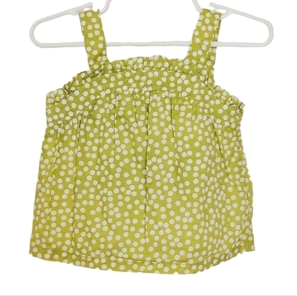 K1152 * Cherokee Polka Dot Girls Tank Green White Size 12M